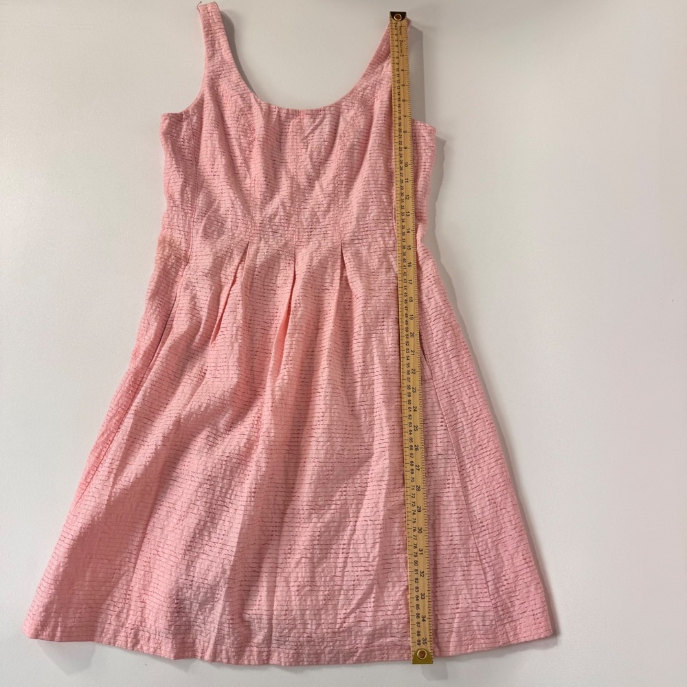 Pappagallo Fit and Flare Dress Women 6 Pink Textured Sleeveless Pockets - Picture 11 of 16